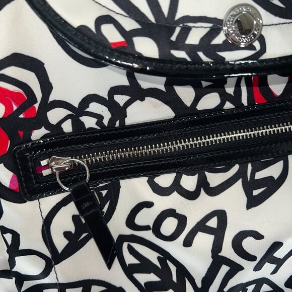 Coach Floral Graffiti Canvas Backpack - Matching Wallet Sold Separately - Picture 10 of 10